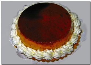 焼きプリンのタルトケーキの画像